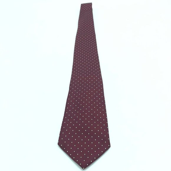 Isaco Red White Silk Tie - Picture 1 of 4